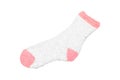 Pink Socks isolated on white background. Winter sock made from soft fabric.  Clipping path Royalty Free Stock Photo