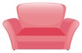 Pink sofa on white background