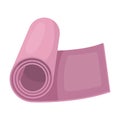 Pink soft Mat for the warm up before training.Gym And Workout single icon in cartoon style vector symbol stock