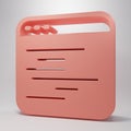 Pink Software, web developer programming code icon isolated on pink background. Javascript computer script random parts Royalty Free Stock Photo