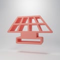 Pink Solar energy panel icon isolated on pink background. Minimalism concept. 3D render illustration Royalty Free Stock Photo