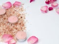 Spa set of pink himalayan salt