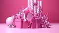 Pink sparkle gift and material picture