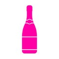 Pink sparkling wine bottle icon Royalty Free Stock Photo