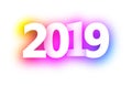 Pink spectrum 2019 new year festive background.
