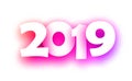 Pink spectrum 2019 new year festive background.