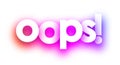 Pink oops sign on white background. Royalty Free Stock Photo