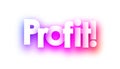 Pink spectrum profit sign on white background.