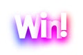 Pink win sign on white background. Royalty Free Stock Photo