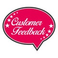 Pink Speech Bubble Customer Feedback. Vector icon illustration.