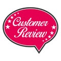 Pink Speech Bubble Customer Review. Vector icon illustration.