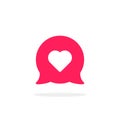 Pink speech bubble with heart