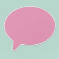 Pink speech bubble icon isolated