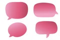 Pink speech bubble icon set on white background.