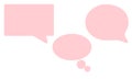 pink speech bubbles in different shapes on a white background Royalty Free Stock Photo