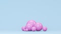 Pink spheres on blue background, 3d render Royalty Free Stock Photo
