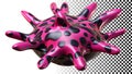 Pink spiky sphere, abstract decorative element png transparent image Generative AI