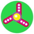 Pink spinner with white balls