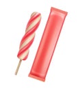 Pink Spiral Popsicle Lollipop Ice Cream Fruit Ice Royalty Free Stock Photo