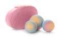 Pink sponge and bath bombs Royalty Free Stock Photo