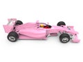 Pink sports race super fast car - top side view