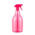 a pink spray bottle with a plastic trigger the side view ,on transparent background,generated with AI Royalty Free Stock Photo