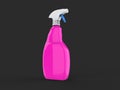 Pink spray bottle with white top - dark gray background Royalty Free Stock Photo