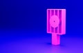 Pink Spray can nozzle cap icon isolated on blue background. Minimalism concept. 3D render illustration