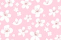Pink spring cherry blossom background, seamless texture with sakura flowers. Large scale pattern for textile and paper Royalty Free Stock Photo