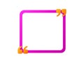 Pink square quote box with orange quotation marks for text Royalty Free Stock Photo