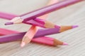 Pink stacked pencils - Concept of women and teamwork Royalty Free Stock Photo