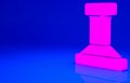 Pink Stamp icon isolated on blue background. Minimalism concept. 3d illustration 3D render