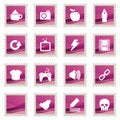 Pink stamp icons