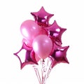 pink star balloon for party isolated