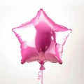 pink star balloon for party isolated