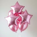 pink star balloon for party isolated