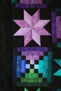 Pink Star closeup Amish Handmade Quilt