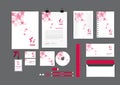 Pink with star corporate identity template for your business Royalty Free Stock Photo