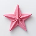 Pink Star Decoration In Origami: Intricate Weaving Inspired By Patricia Piccinini, Carl Kleiner, And Hiroshi Nagai