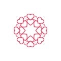 Pink Star Love Flower Logo Template Illustration Design. Vector EPS 10 Royalty Free Stock Photo