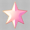 Pink Star with Orange Outline Royalty Free Stock Photo