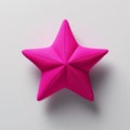 Little Star: Pink Neoprene 3d Rendered Star On Grey Background Royalty Free Stock Photo