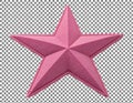 Pink star-shaped object with textured surface Royalty Free Stock Photo