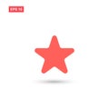 Pink star vector icon isolated