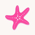 Pink starfish in flat style. Starfish icon. Sea star. Vector illustration isolated on white background Royalty Free Stock Photo