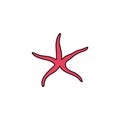 Pink starfish vector illustration icon Royalty Free Stock Photo