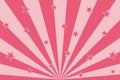 Pink stars with radial rays abstract lines background Royalty Free Stock Photo