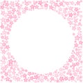 Pink stars in a shape of circle frame. Isolated editable vector clip art on white background Royalty Free Stock Photo