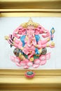 Pink Statue Ganesh in temple.