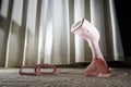 Pink Steamer iron close up. Household appliances photographed for sale. Partial focus Royalty Free Stock Photo